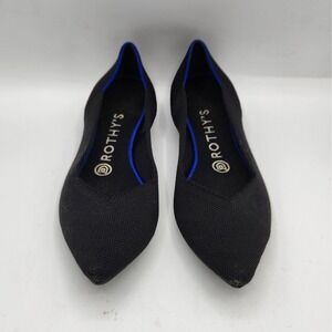 Rothy's The Point Pointed Toe Ballet Flats Slip On Shoes Women's Size 7.5 Black